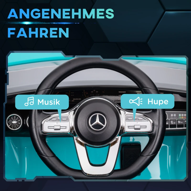 AIYAPLAY Dziecięcy samochód elektryczny 12 V, z pilotem zdalnego sterowania, muzyka, pojazd elektryczny z lampą, złącze USB/MP3, funkcja wsteczna, 3-5 km/h, dla dzieci w wieku 3-6 lat, jasnoniebieski