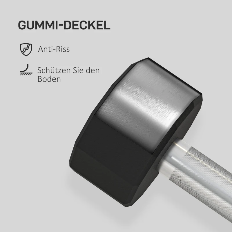 Zestaw hantli 20 kg, metalowe hantle do treningu, czarne