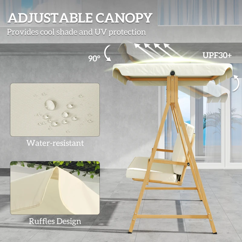 Huśtawka ogrodowa 3-osobowa, regulowany daszek, poduszki