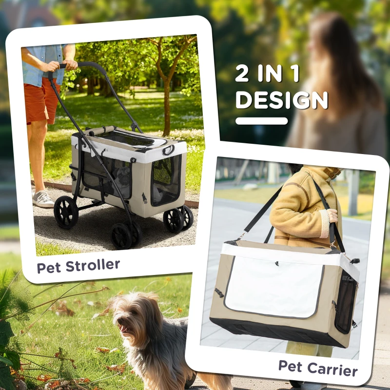 Wózek dla psa i kota 2w1, składany, do 10 kg