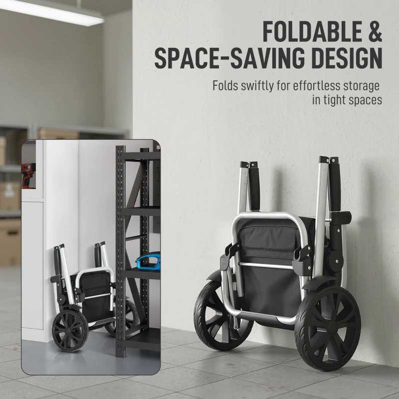 HOMCOM Wózek na zakupy 3 w 1 składany z pojemnością 40L obciążalny do 25kg z chłodnią czarny