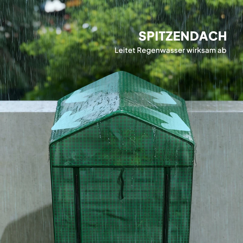 Szklarnia z rolowanymi drzwiami, regały, stalowa, zimowa