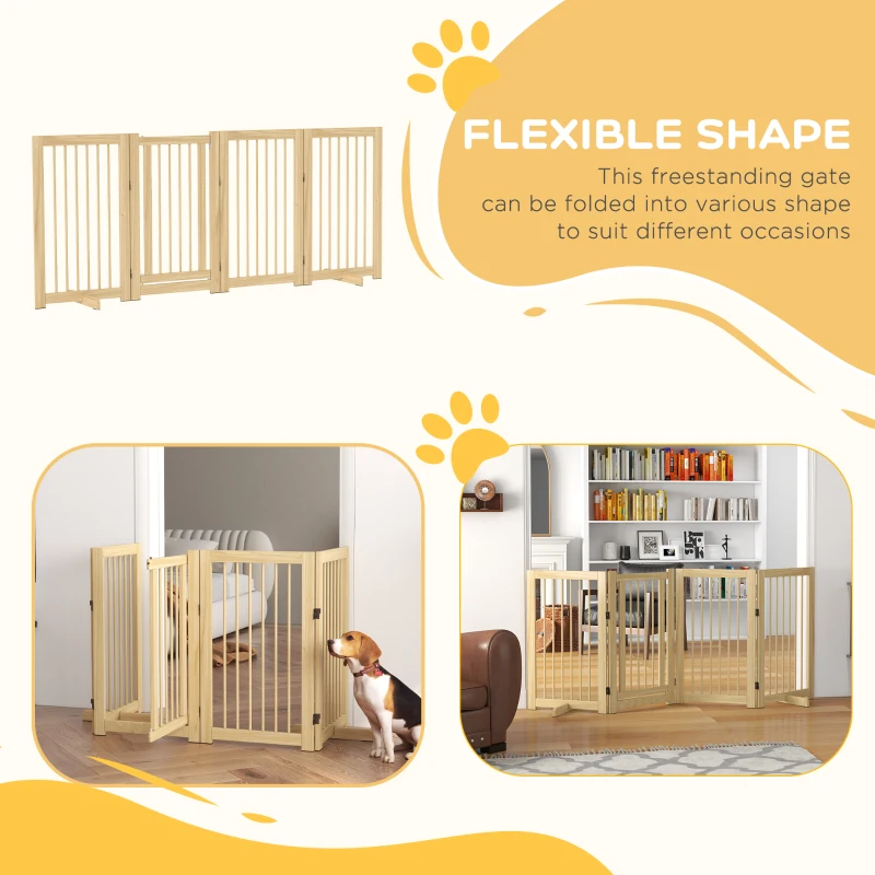 Ogrodzenie dla psów 91 cm, drewniane, składane z drzwiami