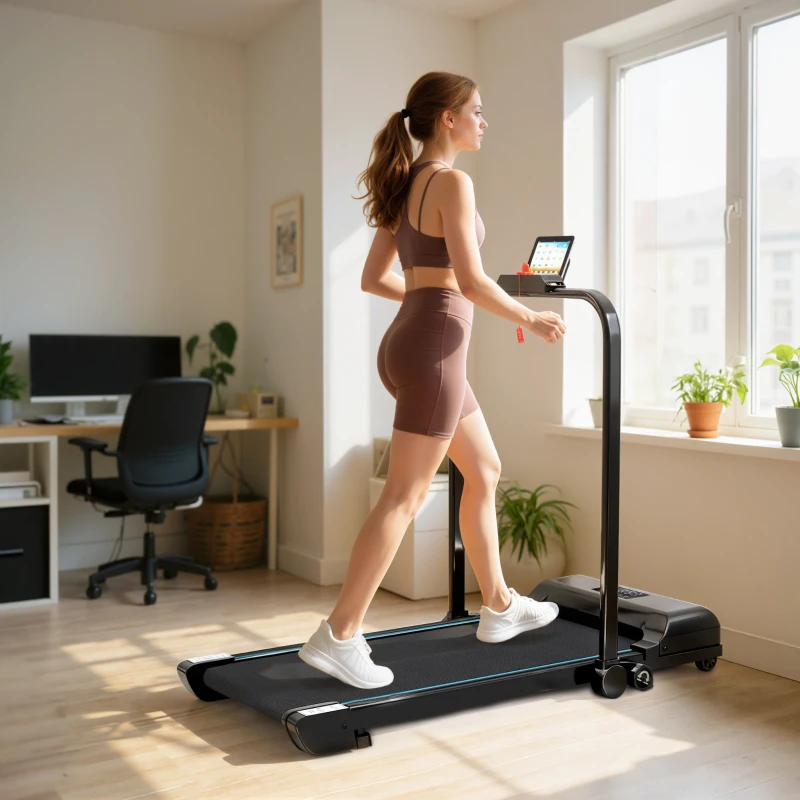 HOMCOM Cinta de Correr Cinta de Andar Plegable 2,5 HP con Pantalla LED Velocidad Ajustable Max. 10 km/h Control Remoto Negro