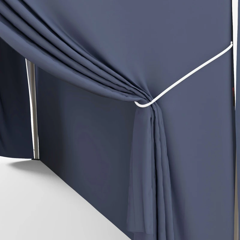 Outsunny Pawilon składany ok 3 x 3 m, Pawilon z bocznymi ścianami, Okna, Namiot imprezowy, Pawilon ogrodowy z ochroną UV, Namiot imprezowy z torbą transportową, na taras, balkon, niebieski