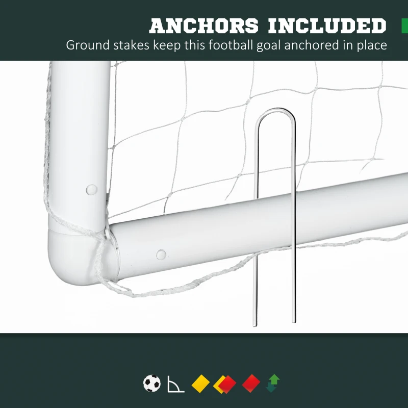 Bramka piłkarska SPORTNOW dla młodzieży i dorosłych 300 x 120 x 200 cm, odporna na warunki atmosferyczne, stabilna bramka z siatką i kotwami do użytku na zewnątrz, w ogrodzie, parku, na plaży