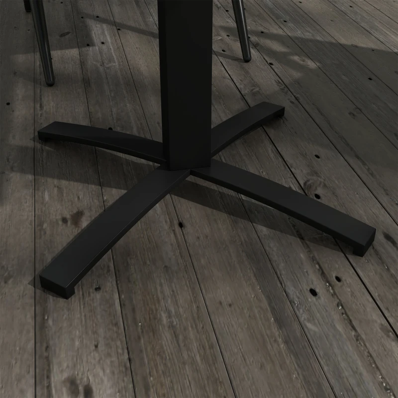 Stół ogrodowy Outsunny, stół jadalny dla 4 osób, kwadratowy stół balkonowy z drewnianym wykończeniem na taras, aluminiowy, szary, 70 x 70 x 76 cm