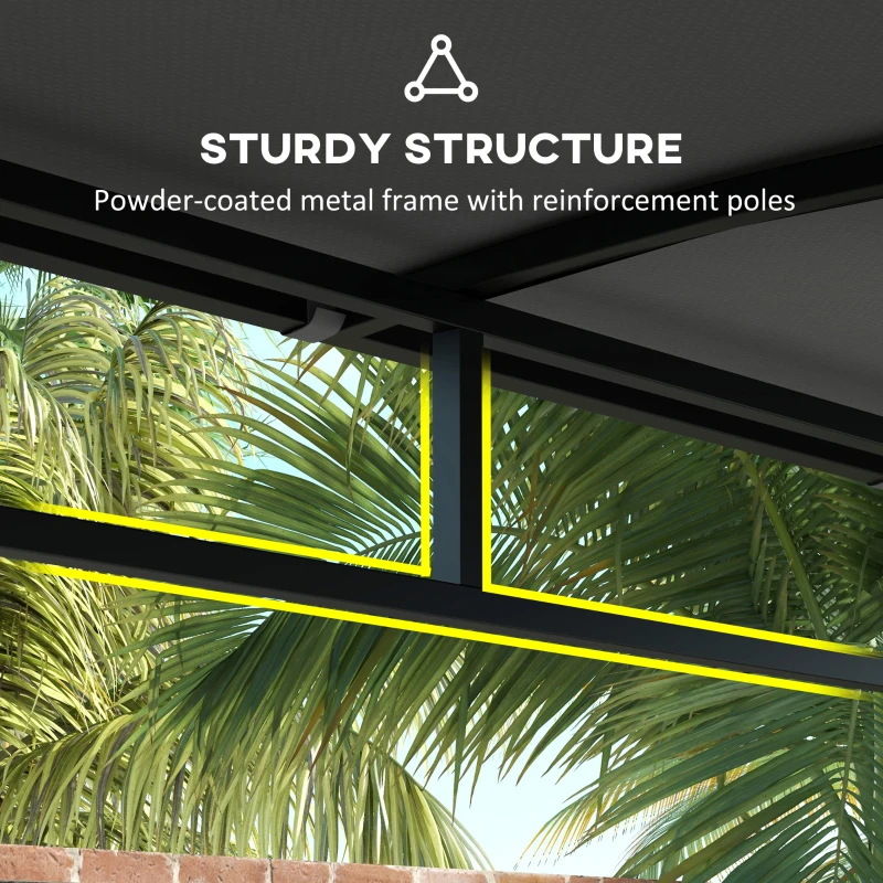 Pawilon grillowy 215x150x220 cm, wodoodporny, z hakami