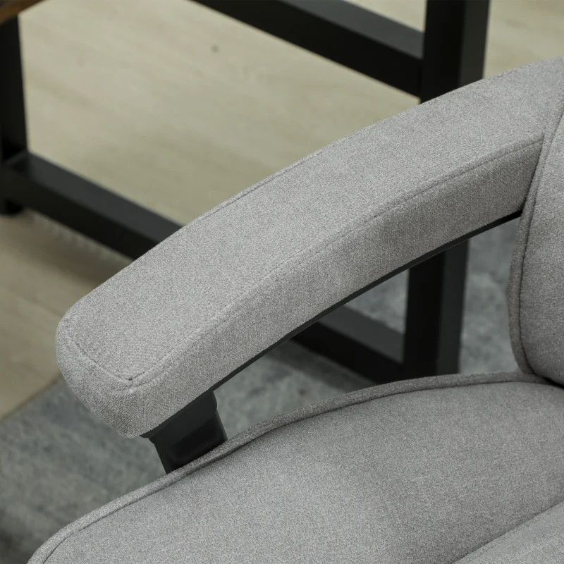 Ergonomiczny fotel biurowy z funkcją bujania, len.