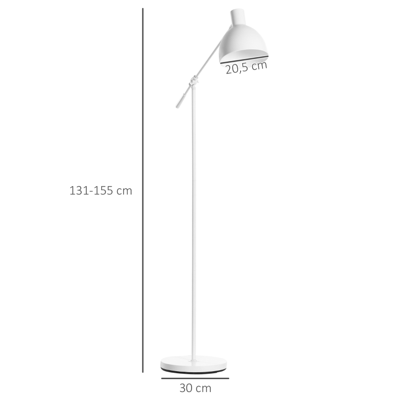 Lampa stojąca z regulowanym ramieniem, 40 W, czarna