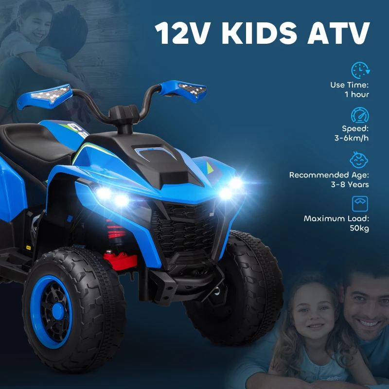Elektro Quad dla dzieci 12V, 2 silniki, 3-6 km/h, Niebieski