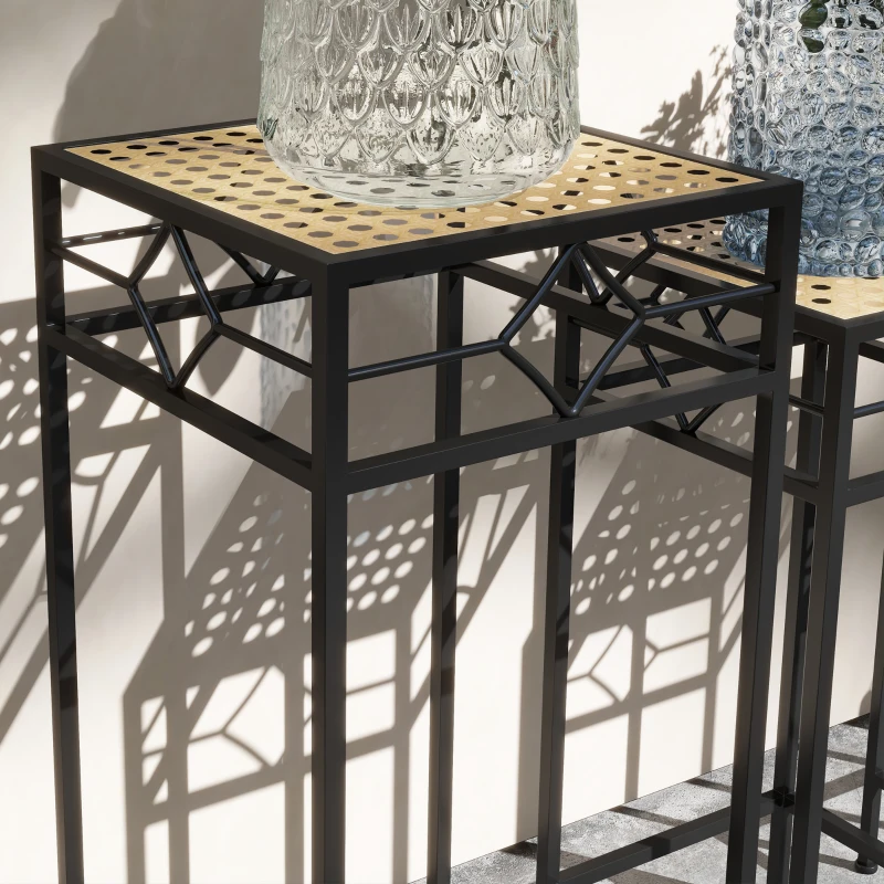 3-częściowy stojak na rośliny, rattanowy, kwietnik, nowoczesny