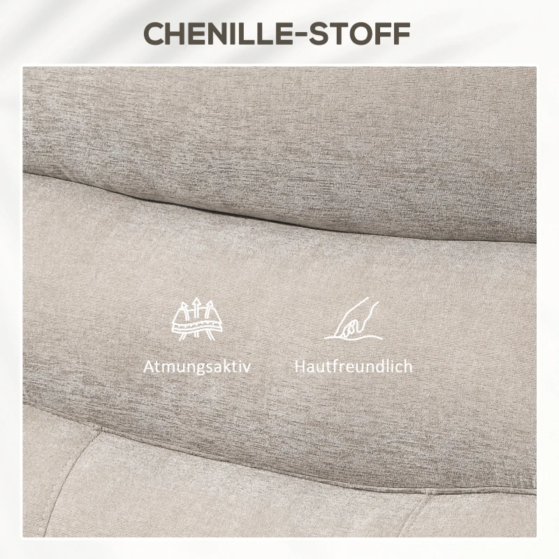 HOMCOM Dual Motor Power Lift Recliner Chair with Vibration Massage and Heat, Lift Chair for Elderly, Overstuffed Fabric Riser and Reclining Armchair with Side Pockets, Quick Assemble, Light Brown