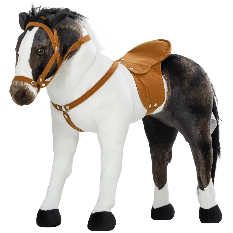AIYAPLAY Ride On Horse for Toddlers 3-8 Years Old, Riding Horse with Neighing Sound, Stuffed Animal Horse Toy for Kids with Padding, Brown