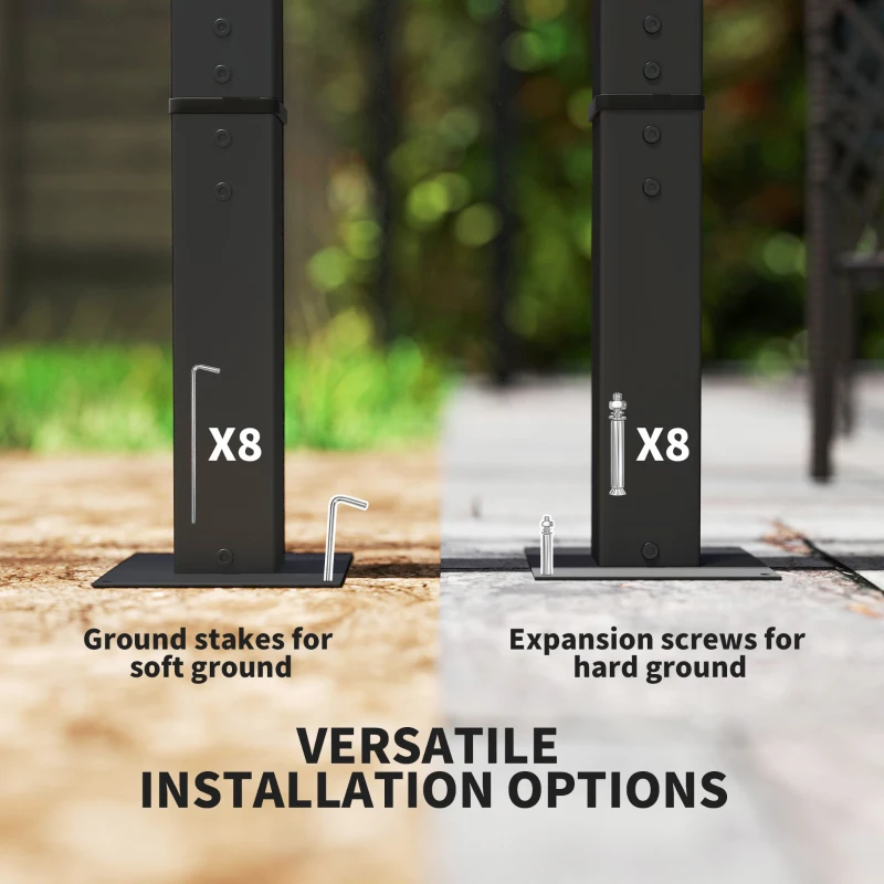 Pergola 3x3m, metalowy pawilon ogrodowy, zadaszenie tarasu