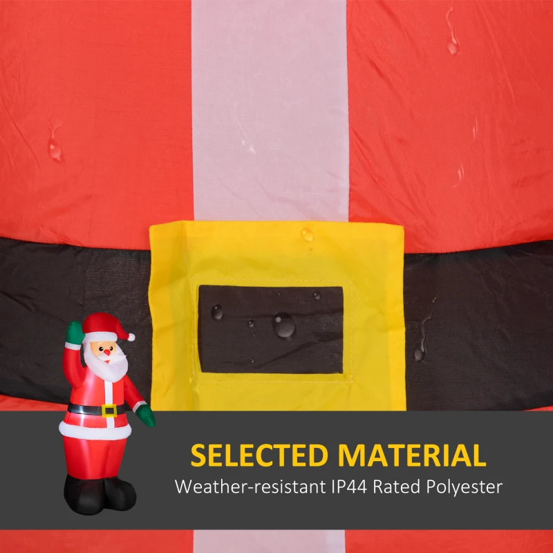 Nadmuchiwany Mikołaj Outsunny 184cm z oświetleniem LED, Wodoodporna Dekoracja Świąteczna Santa Claus do Wnętrza i Ogrodu, IP44