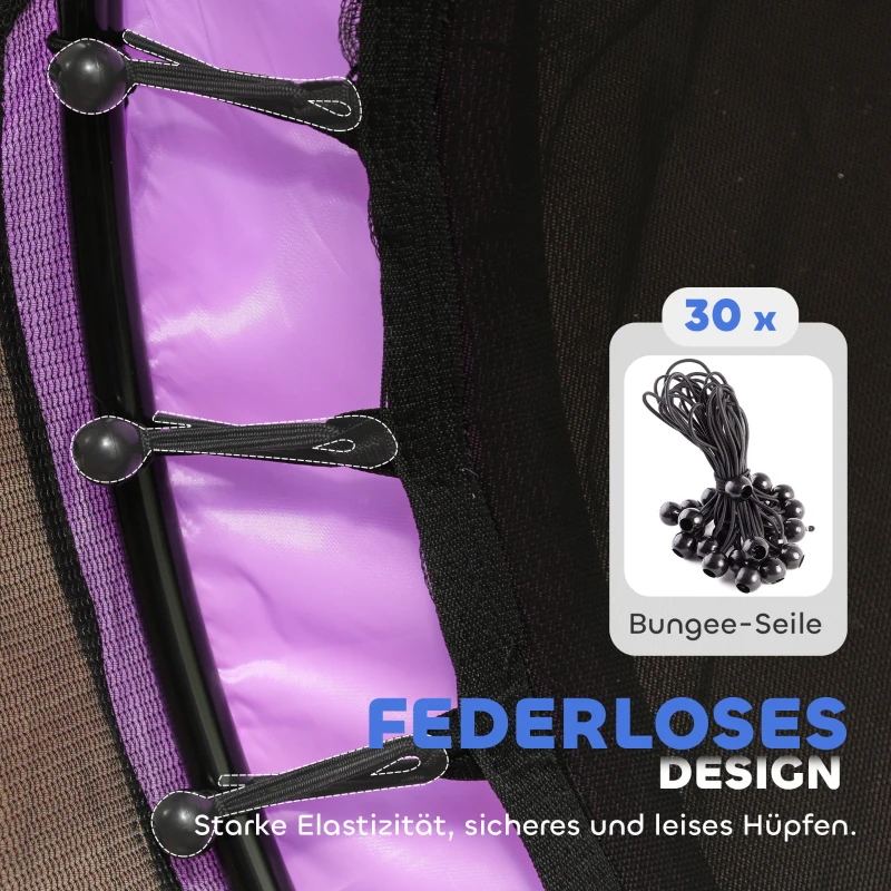 Trampolina dla dzieci Ø140 cm, z siatką, fioletowa