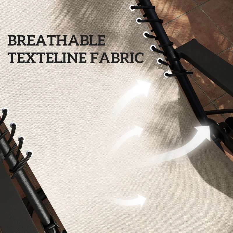 Zestaw leżaków ogrodowych 3w1 z poduszkami i stolikiem