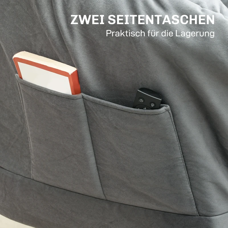 Fotel wypoczynkowy, tapicerowany, stalowe nogi, szary