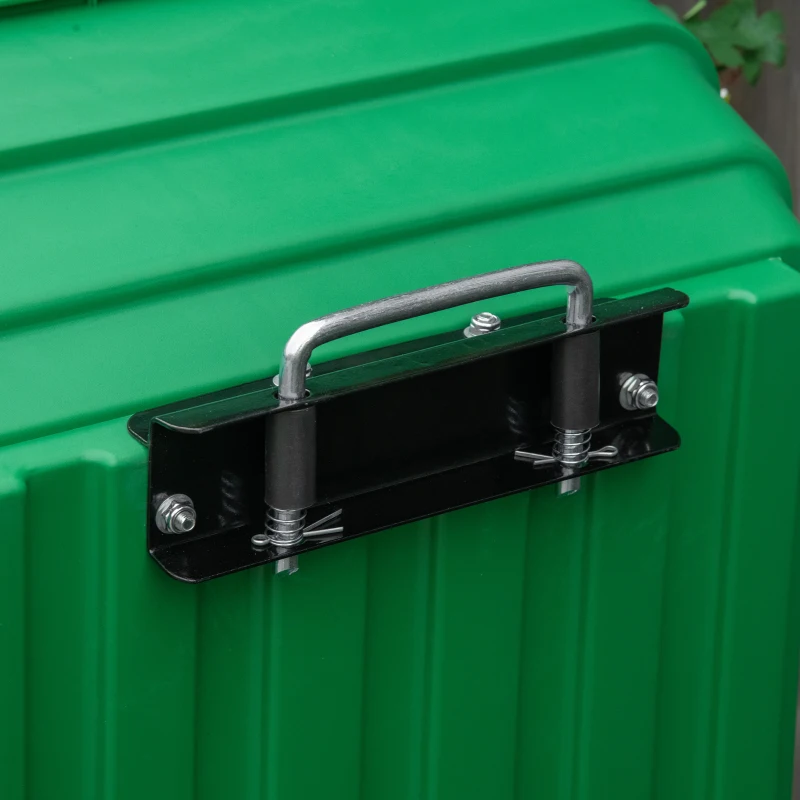 Outsunny 125 Litre Large Garden Cart Heavy Duty 4 Wheel Trolley Dump Wheelbarrow Tipping Truck Trailer - Green