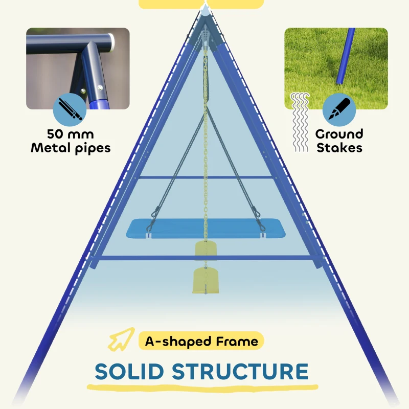 Huśtawka dziecięca z platformą i pasami bezpieczeństwa