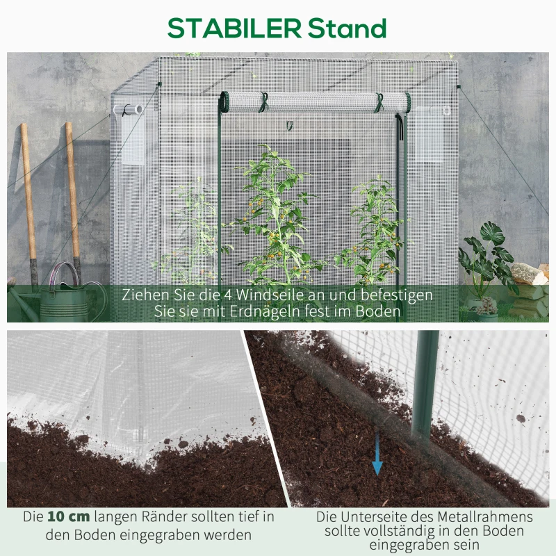 Szklarnia z roletą, okno boczne, stalowa konstrukcja, 2m²