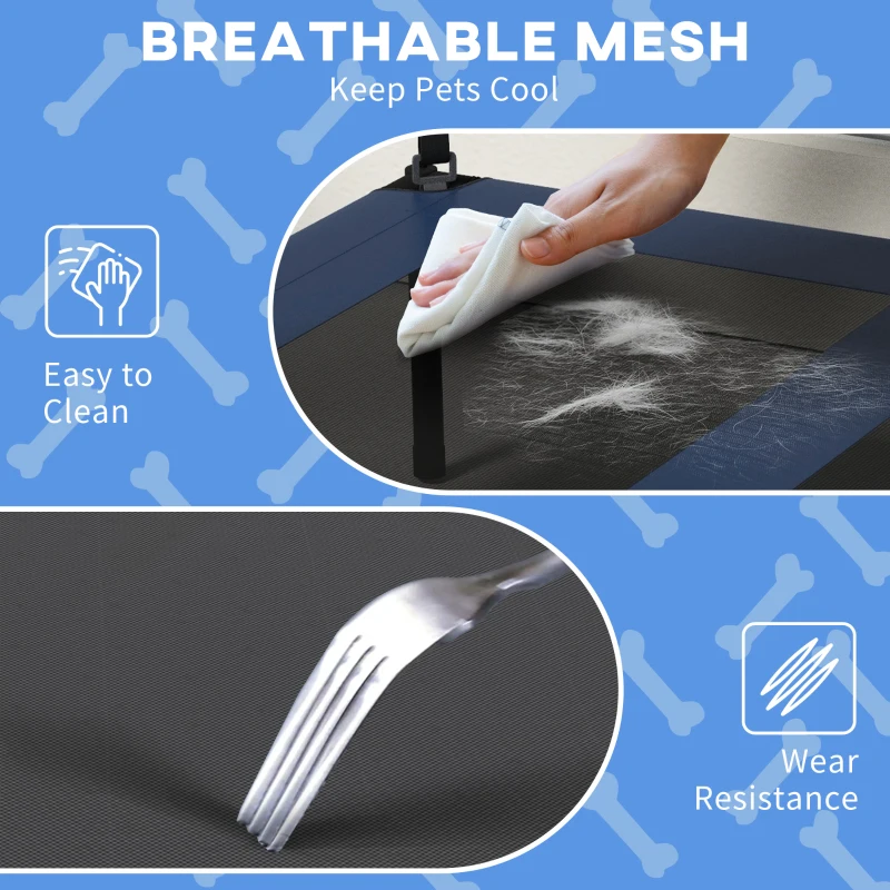 PawHut Legowisko dla Psa z Dachem, Oddychające, Wodoodporne, do 30 kg, 91 x 76 x 89 cm, Granatowy