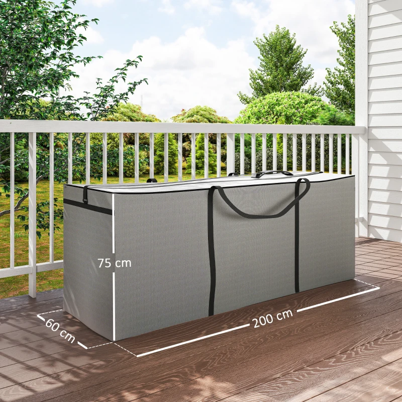 Torba na poduszki ogrodowe, pokrowiec, jasnoszara