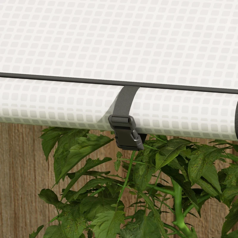 Outsunny Mini Greenhouse with 4 Wire Shelves, Portable Tomato Greenhouse, Upgraded Garden Grow House for Plants with Roll Up Door and Vents, 100 x 80 x 150cm, White