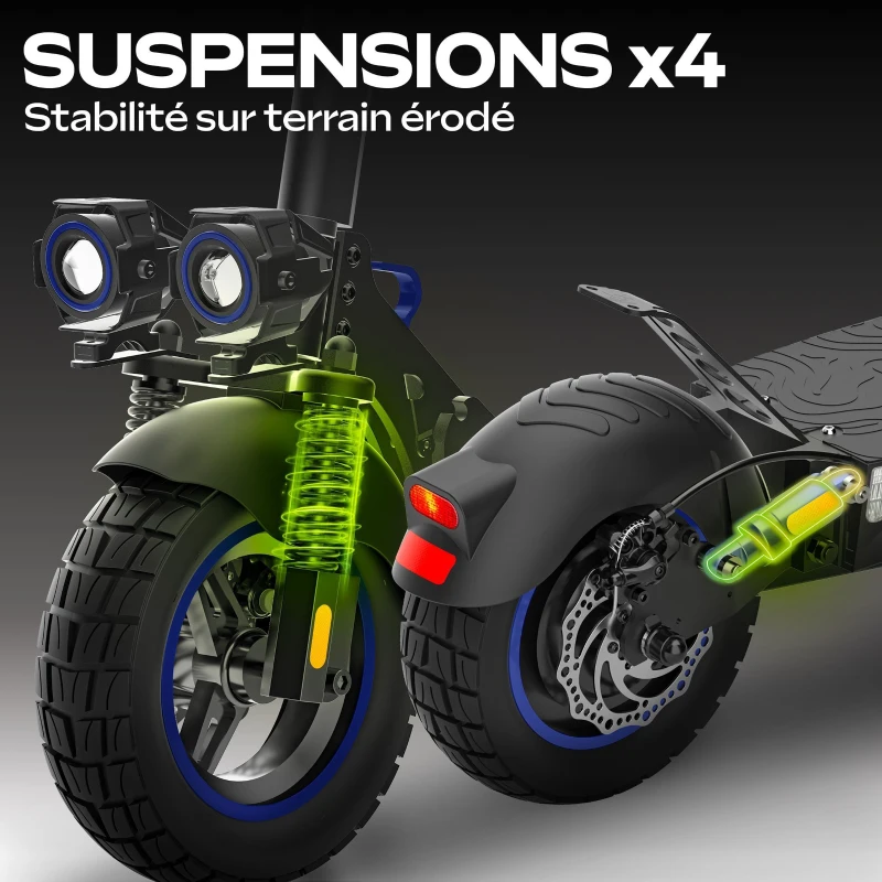 Trottinette électrique - URBANGLIDE - ECROSS ONE - 800 W - Pneus 10 - Max 25 km/h - Autonomie jusqu'a 50 km