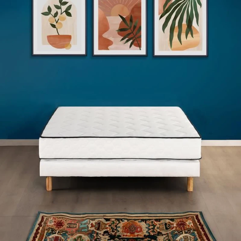 Matelas 140 x 200 cm - Hauteur 19 cm - 580 ressorts ensachés - 7 zones - Equilibré - réversible - fabriqué en Belgique - DEKO DREAM