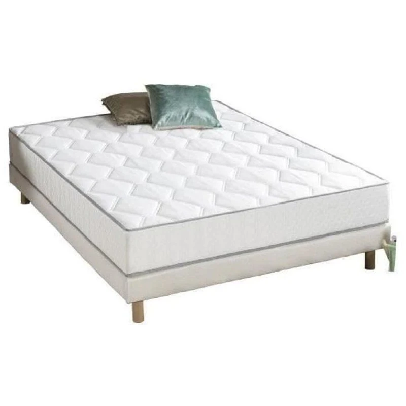 Ensemble Matelas ressorts + Sommier tapissier 140 x 190 cm - Confort équilibré - Epaisseur 23 cm - DEKO DREAM Hyvyys