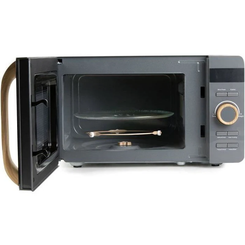 Micro-ondes - DOMO - DO3420 - Gris avec finition boisée - L45,1 x P34,7 x H25,8 cm - 20 L - 5 niveaux de puissance - 700W