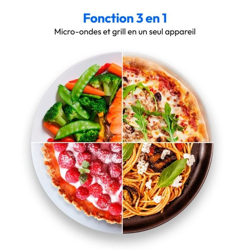 Micro-ondes combiné MEDION MD17495 - 23L - 800W - 1200W Grill - Pose libre - Argent