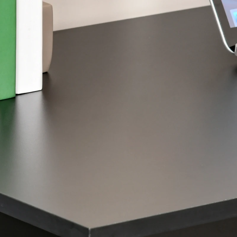 HOMCOM Bureau informatique, bureau avec rangement, 6 compartiments ouverts, table d'ordinateur pour chambre, studio, 120 x 55 x 120 cm, noir