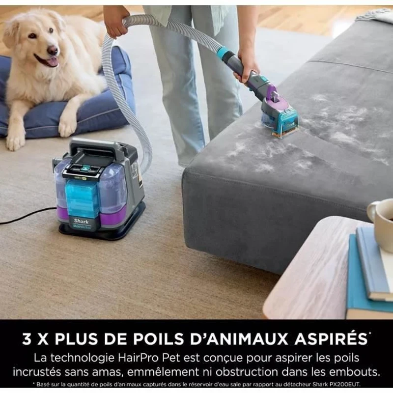 SHARK PX250EUT StainStriker Détacheur HairPro Pet - Moquettes, tapis, meubles, escaliers les voitures - 450W - 1,2 L - 1,26 m