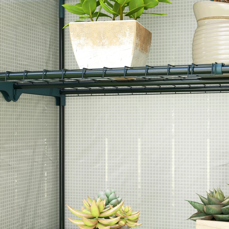 Outsunny Four-Tier Mini Greenhouse - Grey/White