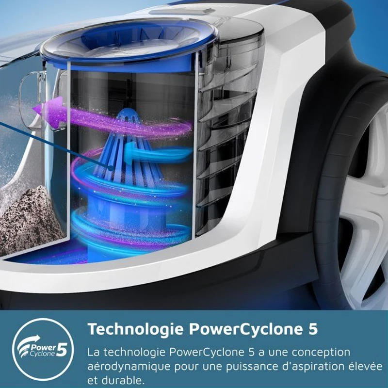 Aspirateur sans sac PHILIPS - FC9331/09 - Série 3000 PowerPro Compact - 900W - 76db - Noir intense