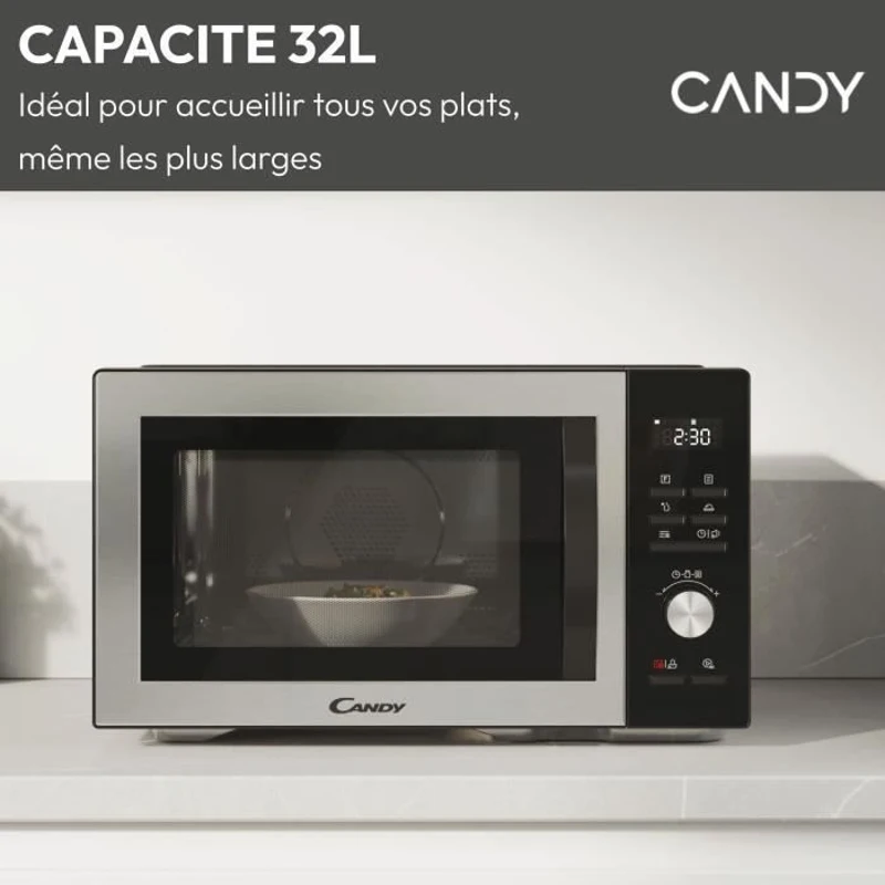 Micro-ondes Combi Candy Essenza CMCA29EDLB 1000W 29L Digital Noir -Combiné a chaleur tournante- 5 Niveaux de Puissance -10 Menus Aut