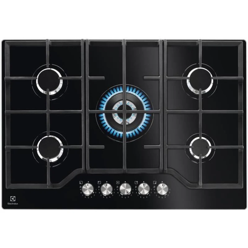 Plaque de cuisson a gaz - ELECTROLUX - KGG75362K - 5 foyers - 74 x 51 cm - Noir