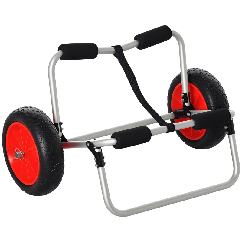 HOMCOM Chariot de transport trolley pour kayak, stand-up paddle, canoë cadre en aluminium dim. 70L x 40L x 42H cm
