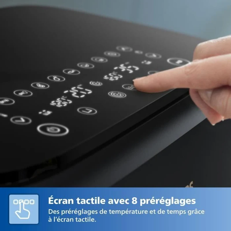 Friteuse sans huile - PHILIPS - NA351/00 - Airfryer Série 3000 double panier 9L - 8 préréglages - 2750W - Noir/Argent