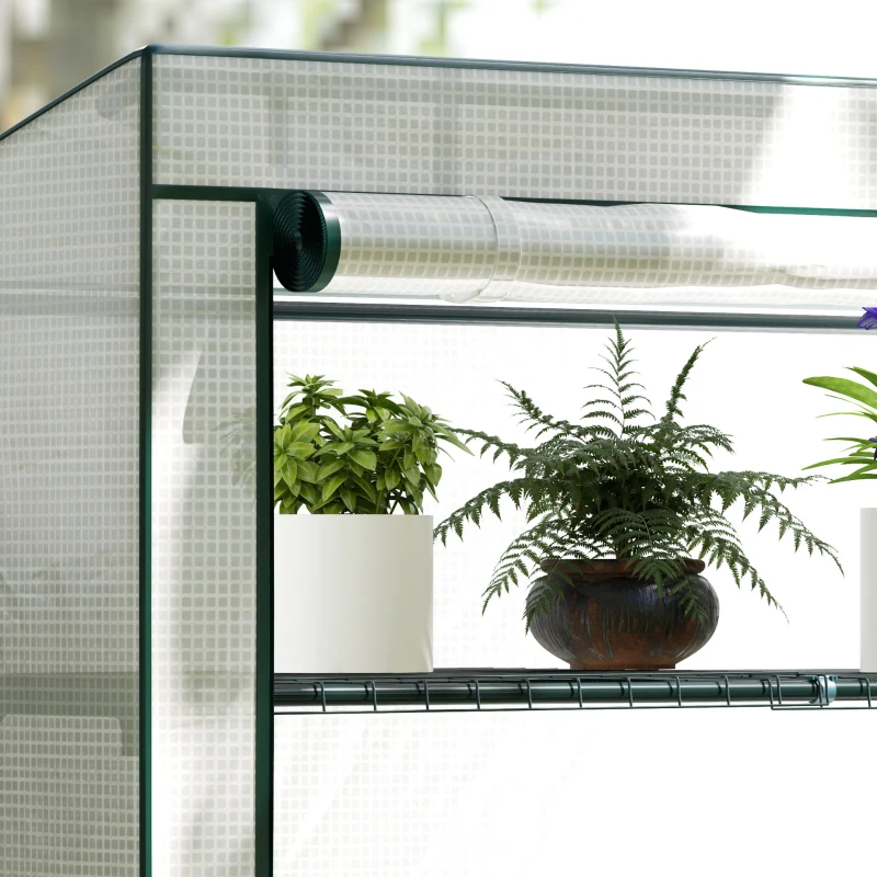 Outsunny Four-Tier Mini Greenhouse - Green/White