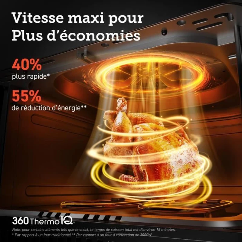 Friteuse sans huile COSORI - Dual Blaze Chef Edition - Capacité 6,4L - 12 programmes - 5 brochettes et 1 grille - 1700W - Noir