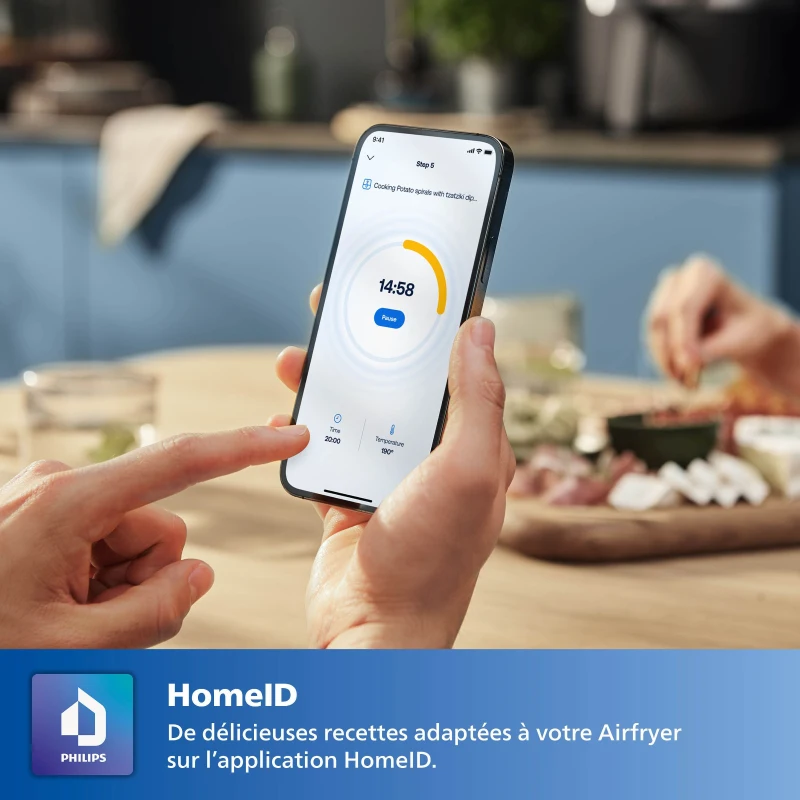 Friteuse sans huile - PHILIPS - HD9285/93 Airfryer - Connecté - Noir - Série 5000 - 7.2L