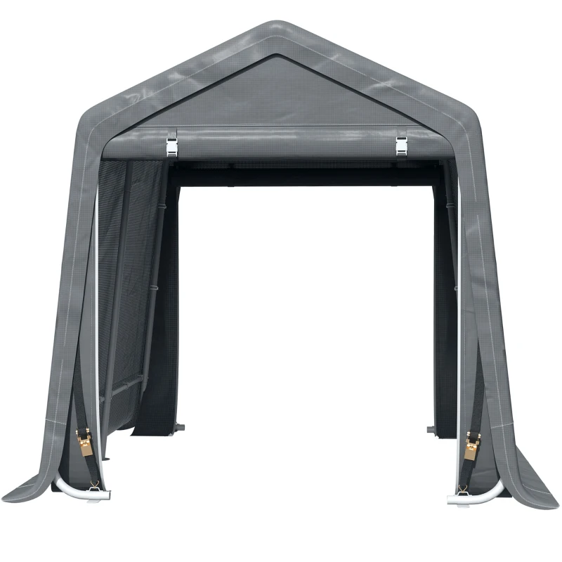 Outsunny 9 X 7.5ft Temporary Outdoor Equipment Shed - Dark Grey