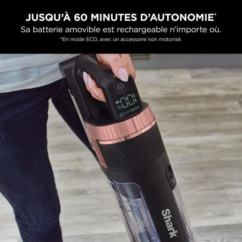 SHARK Stratos IZ400EU - Aspirateur Balai sans fil - Technologie DuoClean + PowerFins Plus - Eclairage LED