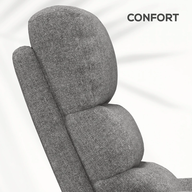 HOMCOM Fauteuil releveur électrique avec repose-pied dossier inclinable télécommande et pochette gris