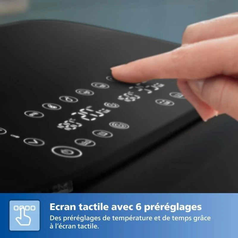 Friteuse sans huile - PHILIPS - NA150/00 - Airfryer Série 1000 - Panier flexible 7.L - Séparateur amovible - 2400W - Noir
