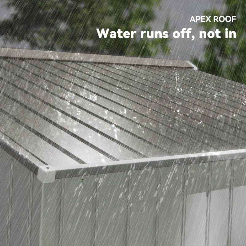 Outsunny Metal Bike Shed, Mobility Scooter Shed House with Foundation Kit, Ventilation, Doors, 9 x 6FT, Silver